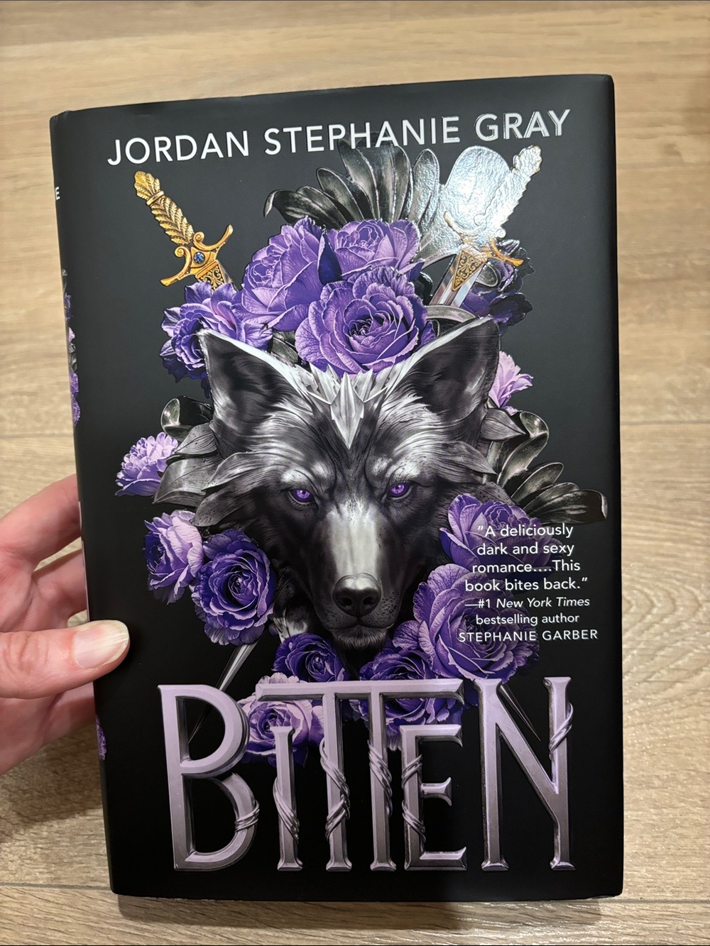 Bitten by Jordan Stephanie Gray — Black & Purple Hardcover Book